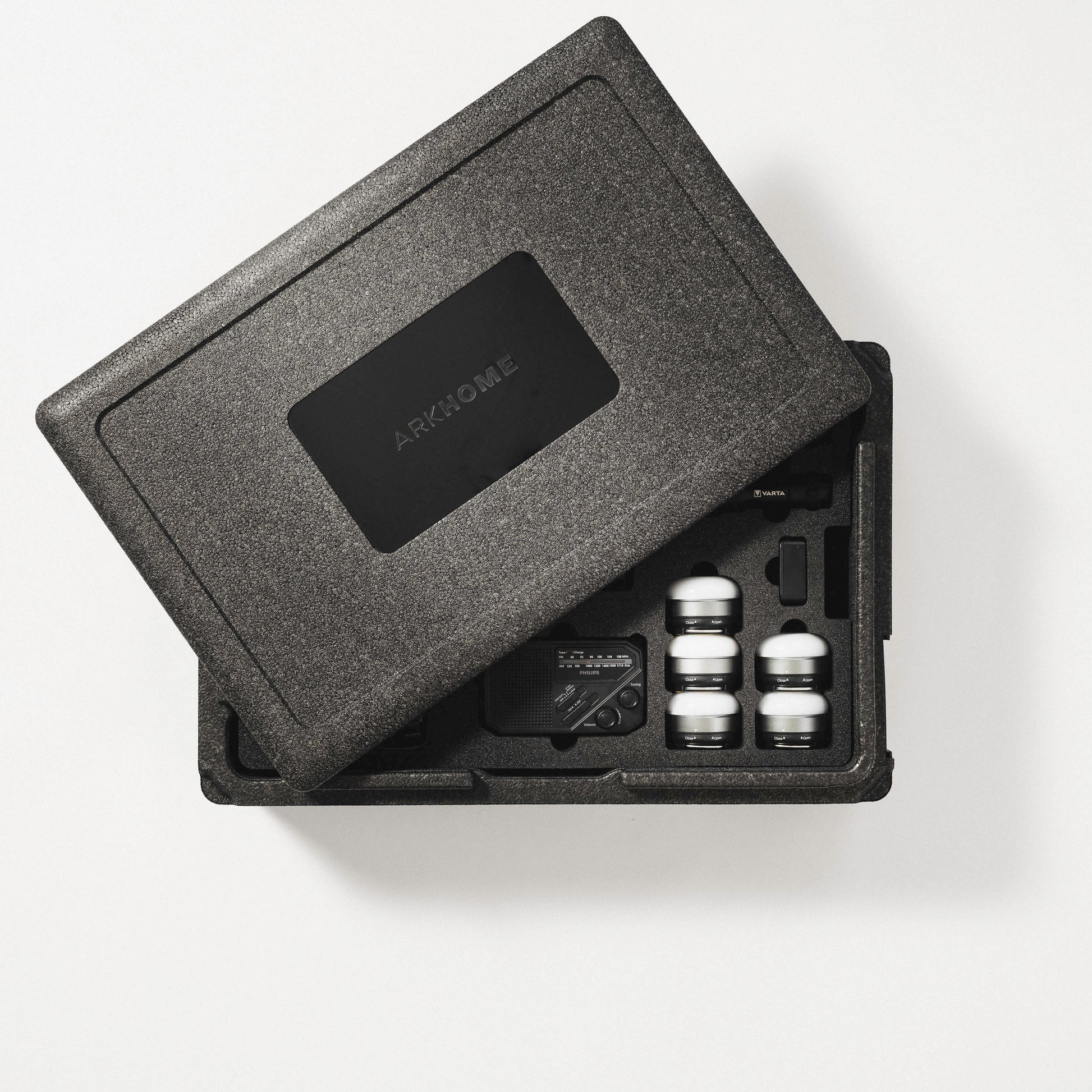 ARKHOME COMPLETE+ noodpakket voor thuis met verlichting, radio, batterijen en waterfilter